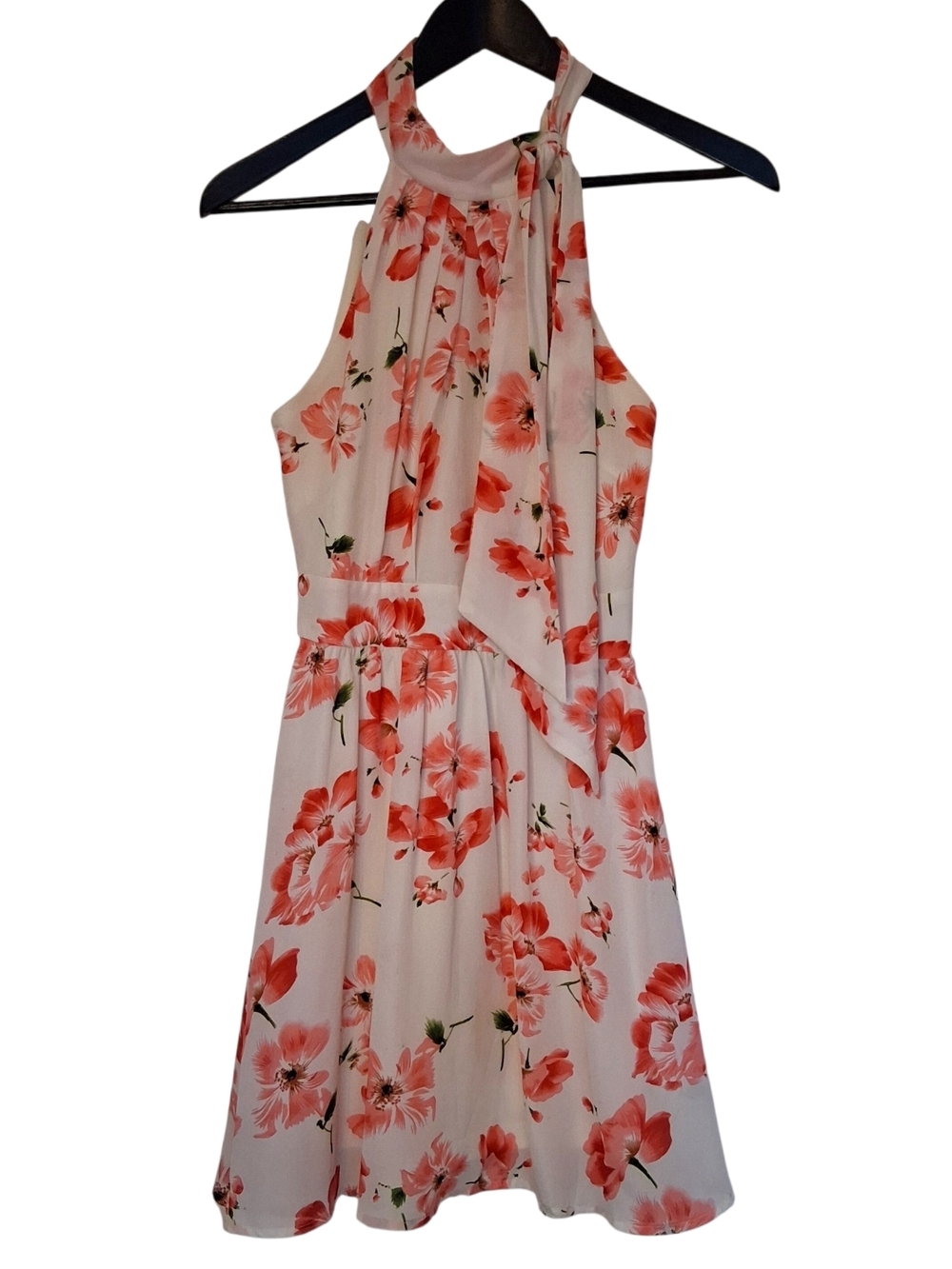 Cals Floral Halter Neck Tie Front Sun Dress Size Small